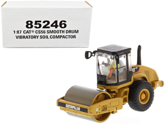 CAT Caterpillar CS56 Smooth Drum Vibratory Soil Compactor with Operator "High Line" Series 1/87 (HO) Scale Diecast Model by Diecast Masters LuxuryLifeWay Online Store