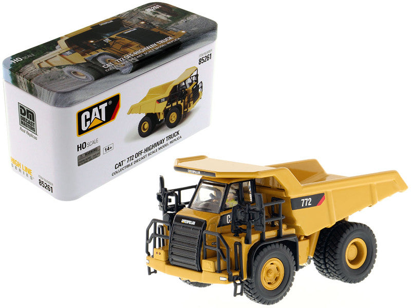 CAT Caterpillar 772 Off-Highway Dump Truck with Operator "High Line" Series 1/87 (HO) Scale Diecast Model by Diecast Masters LuxuryLifeWay Online Store