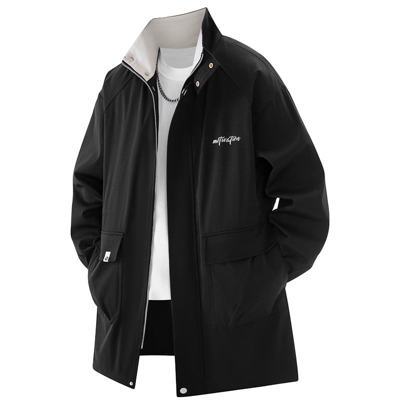 Men's Plus-Size Mid-Length Casual Trench Coat LuxuryLifeWay Online Store