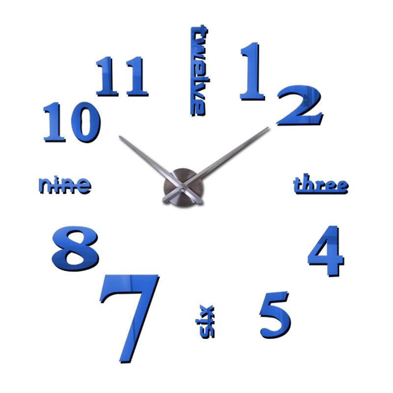 Creative acrylic mirror wall clock DIY stereo hanging PearlNestDecor.com