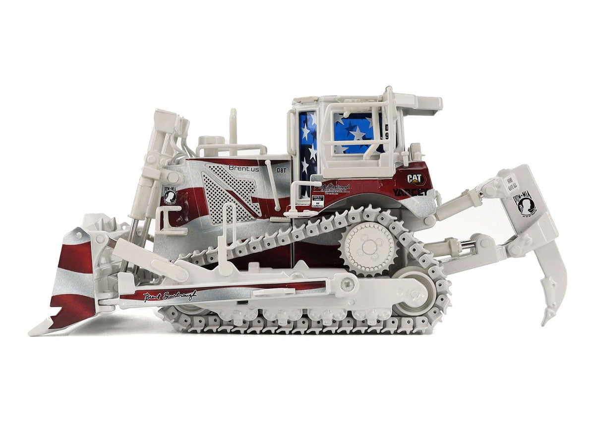 CAT Caterpillar D8T Track Type Tractor with Single Shank Ripper "Brent Scarbrough & Co." Patriotic Livery "High Line" Series 1/50 Diecast Model by Diecast Masters LuxuryLifeWay Online Store