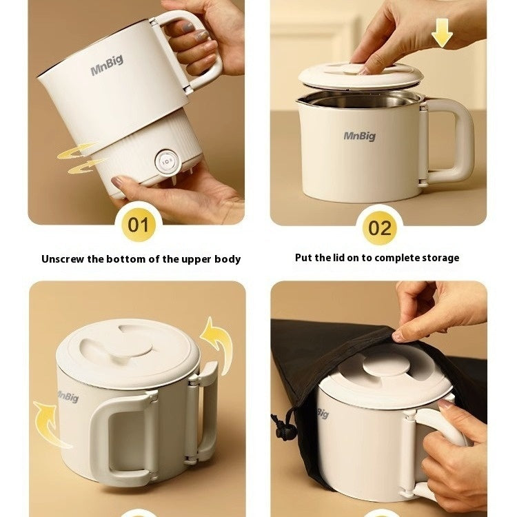 Bige All-steel Folding Kettle Travel Business Traveling Portable Electric Kettle Stainless Steel Mini Household Electric Heating Cup PearlNestDecor.com