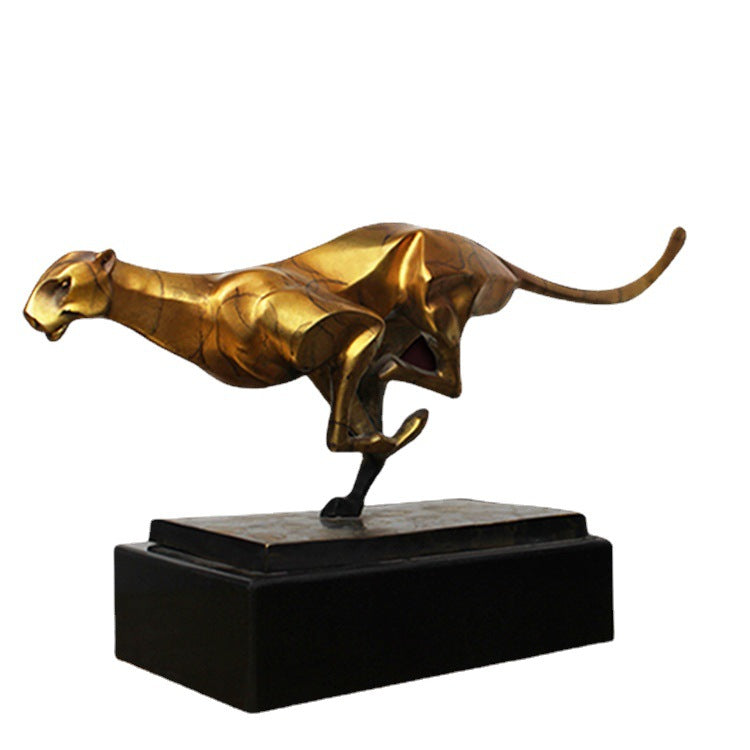 Landscape Sculpture Copper Crafts Leopard Ornaments PearlNestDecor.com