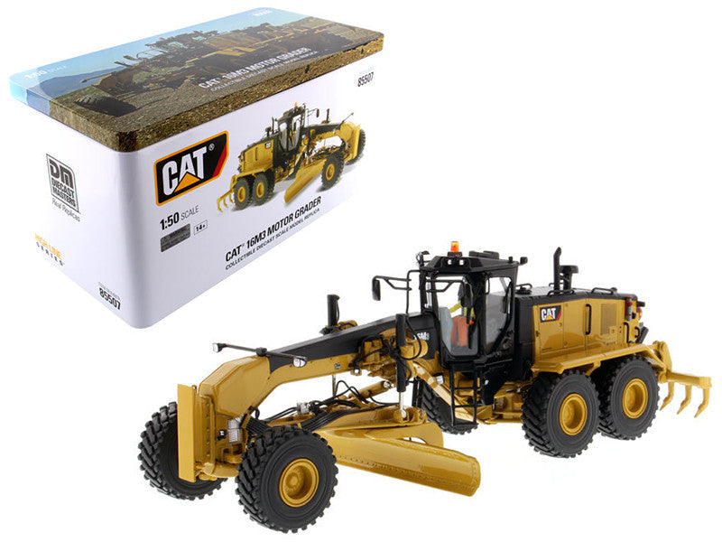 CAT Caterpillar 16M3 Motor Grader with Operator "High Line Series" 1/50 Diecast Model by Diecast Masters LuxuryLifeWay Online Store