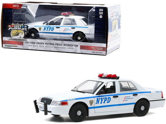 2011 Ford Crown Victoria Police Interceptor "New York City Police Department" (NYPD) White "Hot Pursuit" Series 1/24 Diecast Model Car by Greenlight LuxuryLifeWay Online Store