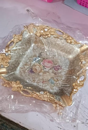 European-style Fruit Plate Three-piece Coffee Table Decoration Ashtray Tissue Box Set Best YouTube Store