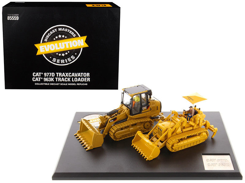 CAT Caterpillar 977D Traxcavator (Circa 1955-1960) and CAT Caterpillar 963K Track Loader (Current) with Operators "Evolution Series" 1/50 Diecast Models by Diecast Masters LuxuryLifeWay Online Store