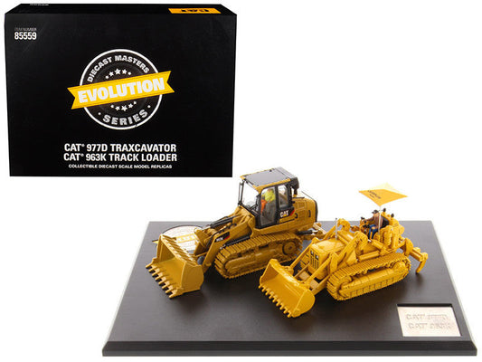 CAT Caterpillar 977D Traxcavator (Circa 1955-1960) and CAT Caterpillar 963K Track Loader (Current) with Operators "Evolution Series" 1/50 Diecast Models by Diecast Masters LuxuryLifeWay Online Store