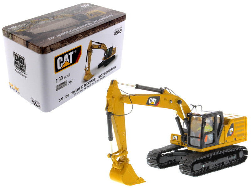 CAT Caterpillar 320 Hydraulic Excavator with Operator High Line Series 1/50 Diecast Model by Diecast Masters LuxuryLifeWay Online Store