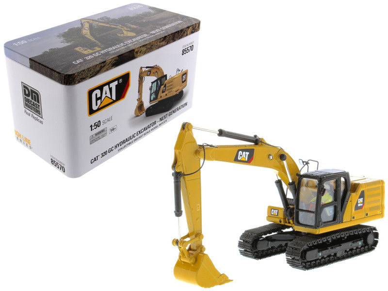 CAT Caterpillar 320 GC Hydraulic Excavator with Operator Next Generation Design "High Line Series" 1/50 Diecast Model by Diecast Masters LuxuryLifeWay Online Store