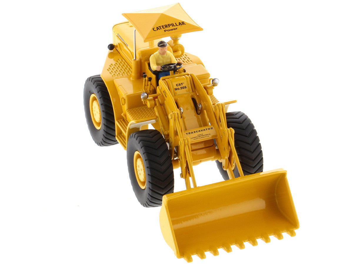 CAT Caterpillar 966A Wheel Loader Yellow with Operator "Vintage Series" 1/50 Diecast Model by Diecast Masters LuxuryLifeWay Online Store