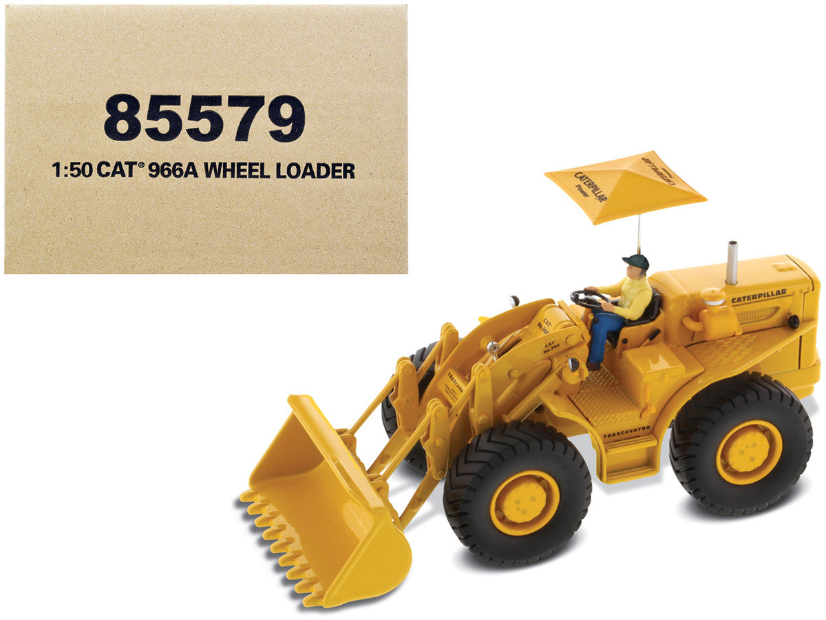 CAT Caterpillar 966A Wheel Loader Yellow with Operator "Vintage Series" 1/50 Diecast Model by Diecast Masters LuxuryLifeWay Online Store