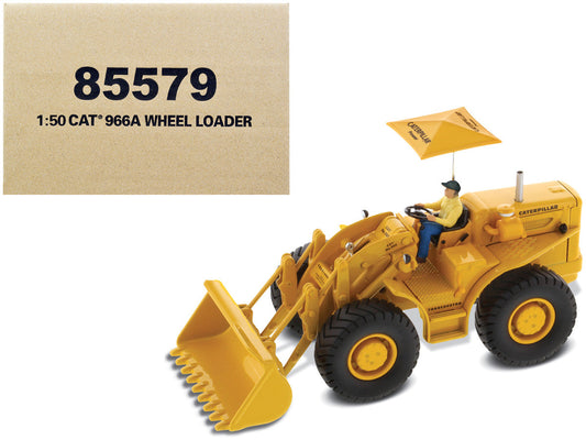 CAT Caterpillar 966A Wheel Loader Yellow with Operator "Vintage Series" 1/50 Diecast Model by Diecast Masters LuxuryLifeWay Online Store