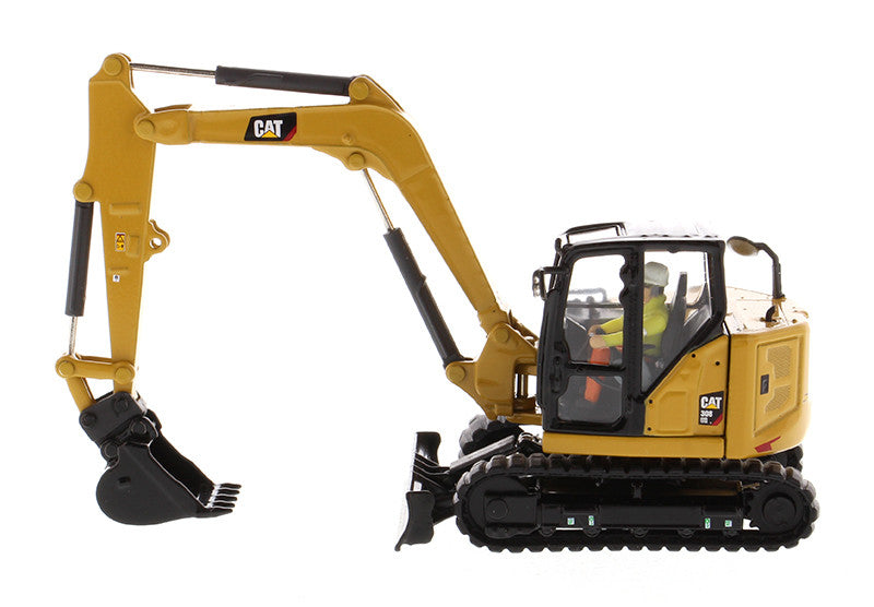 CAT Caterpillar 308 CR Next Generation Mini Hydraulic Excavator with Work Tools and Operator "High Line" Series 1/50 Diecast Model by Diecast Masters LuxuryLifeWay Online Store