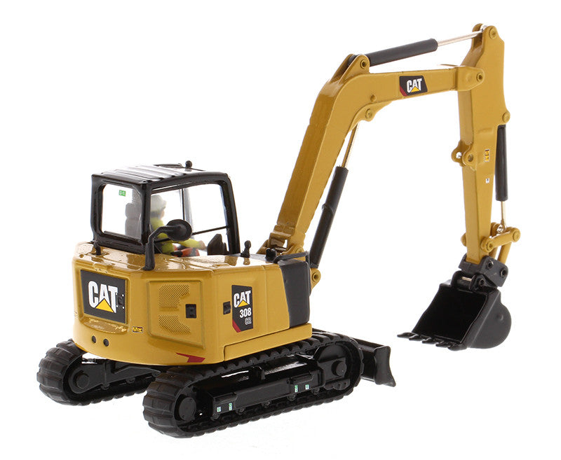 CAT Caterpillar 308 CR Next Generation Mini Hydraulic Excavator with Work Tools and Operator "High Line" Series 1/50 Diecast Model by Diecast Masters LuxuryLifeWay Online Store