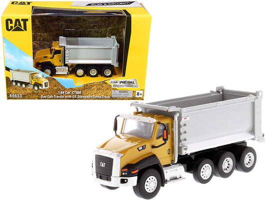 CAT Caterpillar CT660 Day Cab Tractor with OX Stampede Dump Truck "Play & Collect!" Series 1/64 Diecast Model by Diecast Masters LuxuryLifeWay Online Store