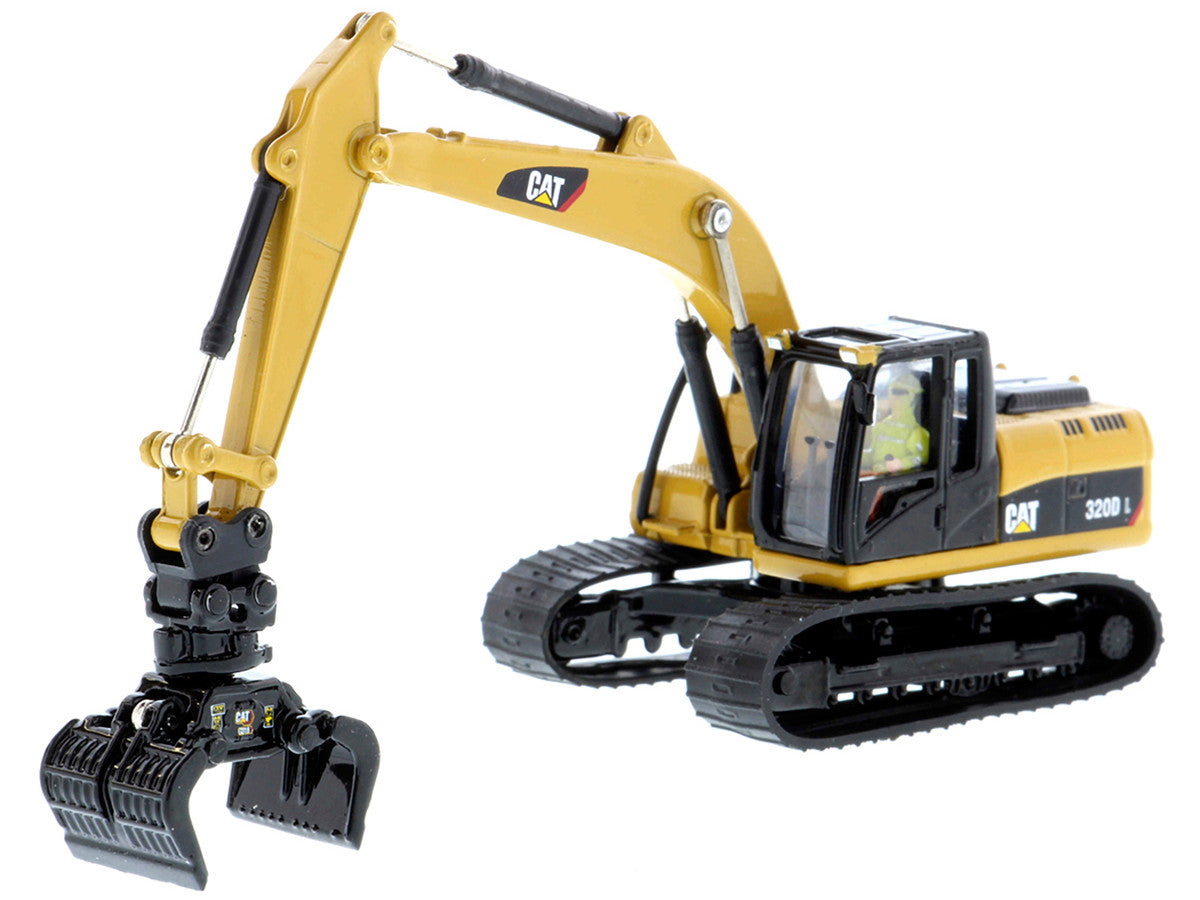 CAT Caterpillar 320D L Hydraulic Excavator with Multiple Work Tools and Operator "High Line" Series 1/87 (HO) Scale Diecast Model by Diecast Masters LuxuryLifeWay Online Store