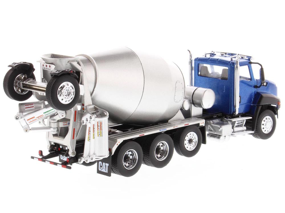 CAT Caterpillar CT660 Day Cab Tractor with McNeilus Concrete Mixer Truck Blue Metallic 1/50 Diecast Model by Diecast Masters LuxuryLifeWay Online Store