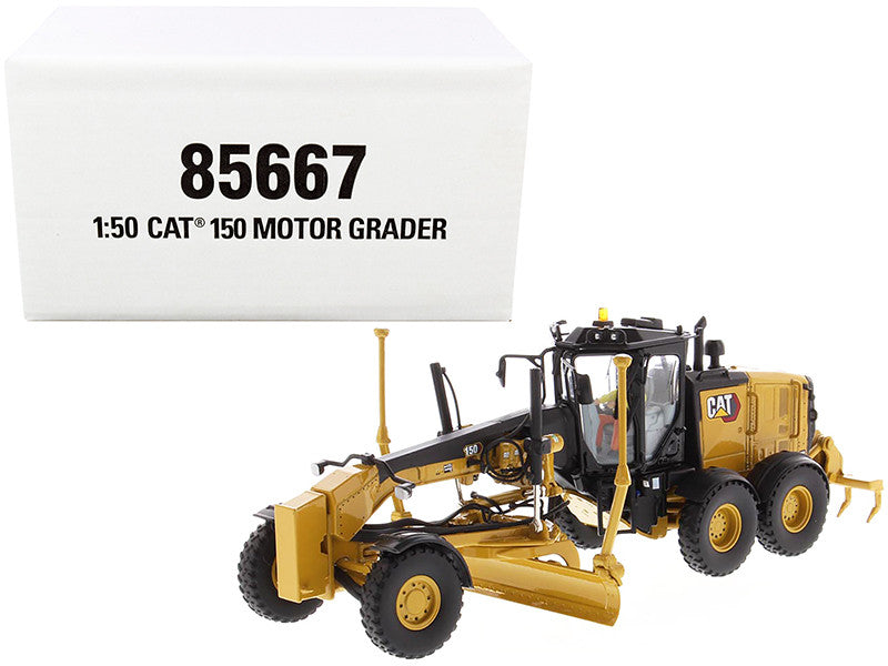 CAT Caterpillar 150 Motor Grader with Operator "High Line Series" 1/50 Diecast Model by Diecast Masters LuxuryLifeWay Online Store