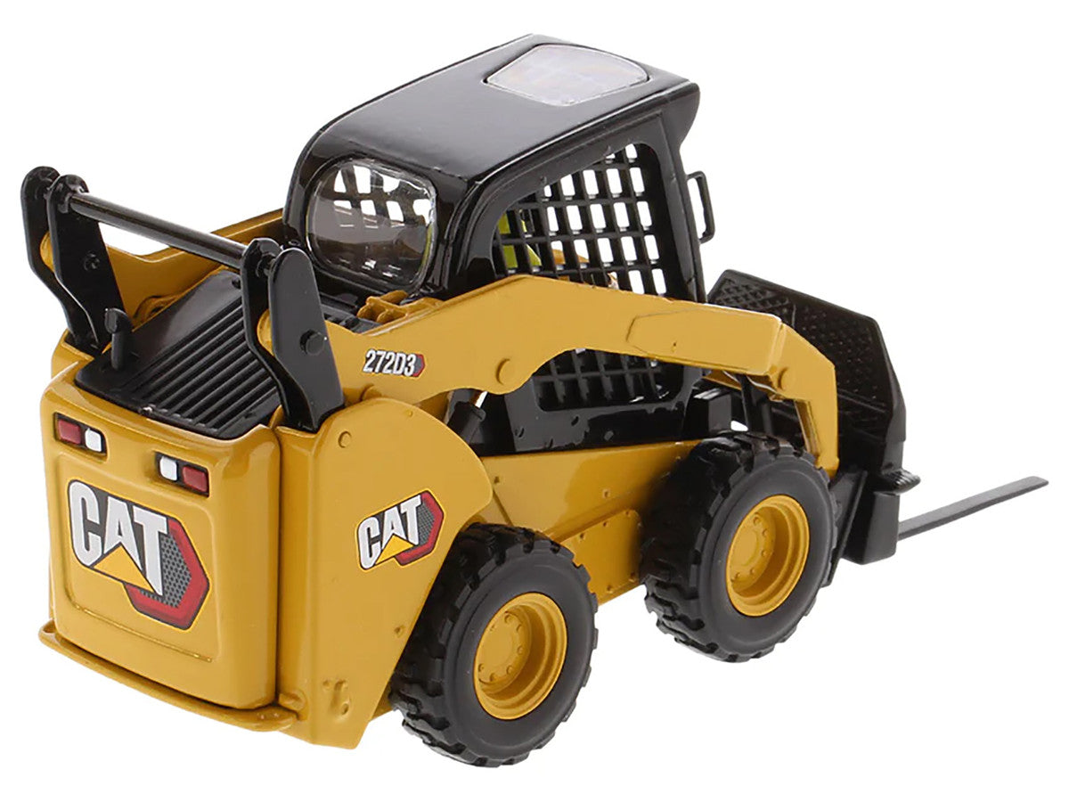 CAT Caterpillar 272D3 Skid Steer Loader with Operator Yellow "High Line" Series 1/32 Diecast Model by Diecast Masters LuxuryLifeWay Online Store