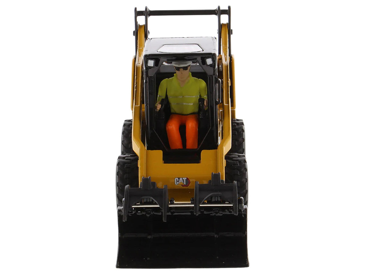 CAT Caterpillar 272D3 Skid Steer Loader with Operator Yellow "High Line" Series 1/32 Diecast Model by Diecast Masters LuxuryLifeWay Online Store
