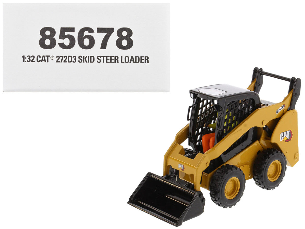 CAT Caterpillar 272D3 Skid Steer Loader with Operator Yellow "High Line" Series 1/32 Diecast Model by Diecast Masters LuxuryLifeWay Online Store