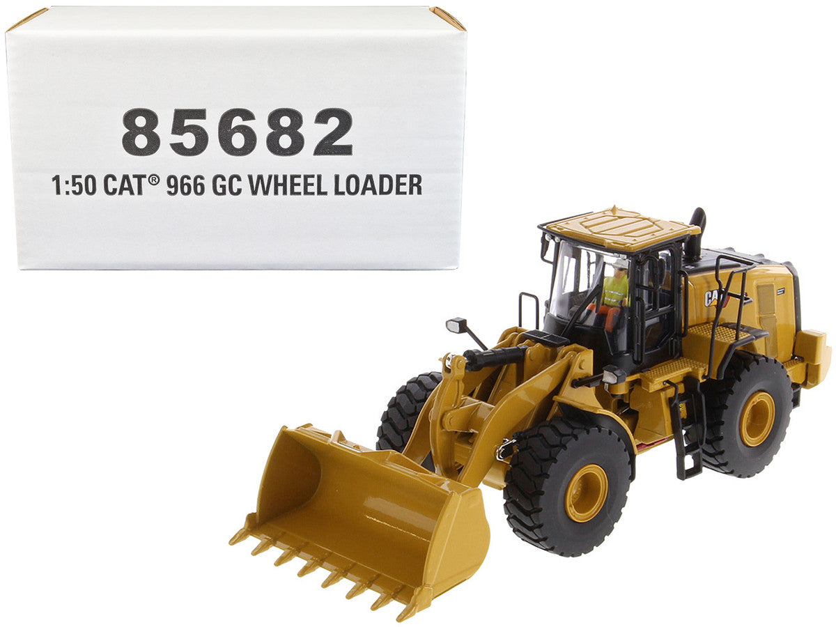 CAT Caterpillar 966 GC Wheel Loader Yellow with Operator "High Line Series" 1/50 Diecast Model by Diecast Masters LuxuryLifeWay Online Store