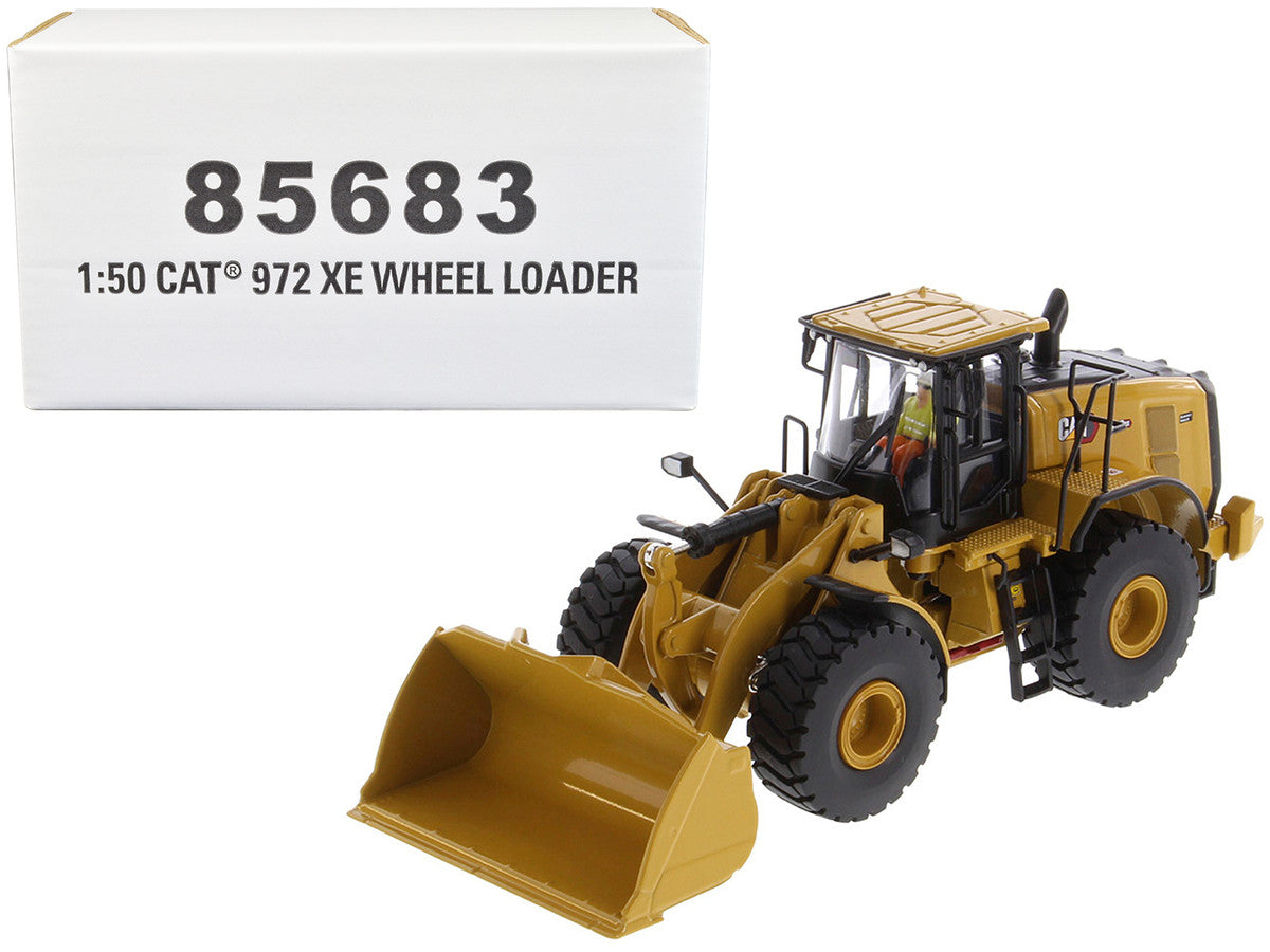 CAT Caterpillar 972 XE Wheel Loader Yellow with Operator "High Line Series" 1/50 Diecast Model by Diecast Masters LuxuryLifeWay Online Store