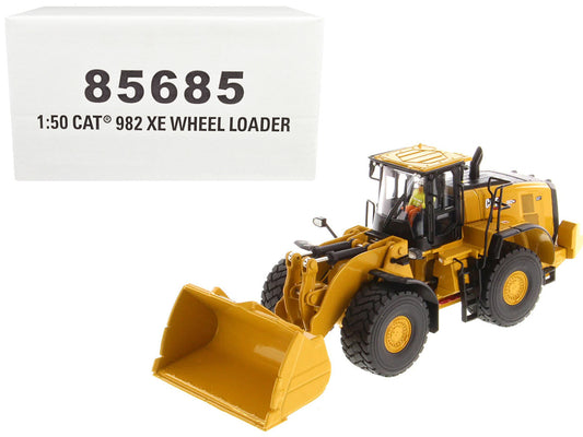 CAT Caterpillar 982 XE Wheel Loader Yellow with Operator "High Line Series" 1/50 Diecast Model by Diecast Masters LuxuryLifeWay Online Store
