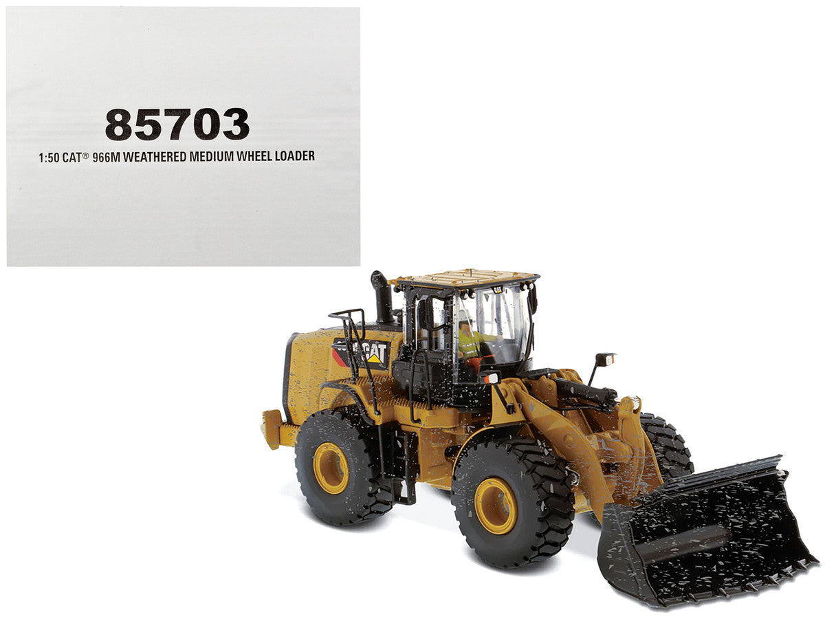 CAT Caterpillar 966M Wheel Loader with Operator (Dirty Version) "Weathered" Series 1/50 Diecast Model by Diecast Masters LuxuryLifeWay Online Store