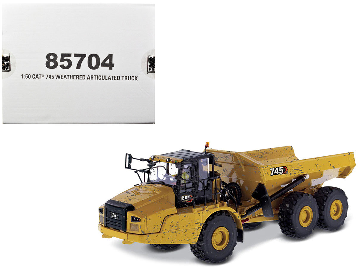 CAT Caterpillar 745 Articulated Truck with Operator (Dirty Version) "Weathered" Series 1/50 Diecast Model by Diecast Masters LuxuryLifeWay Online Store