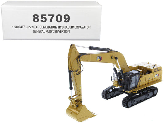 CAT Caterpillar 395 Next Generation Hydraulic Excavator (General Purpose Version) Yellow with Operator and Additional Tools "High Line" Series 1/50 Diecast Model by Diecast Masters LuxuryLifeWay Online Store