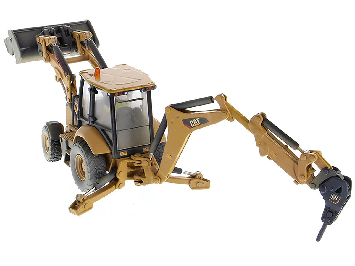 CAT Caterpillar 420F2 IT Backhoe Loader with Operator Yellow "Weathered Series" 1/50 Diecast Model by Diecast Masters LuxuryLifeWay Online Store