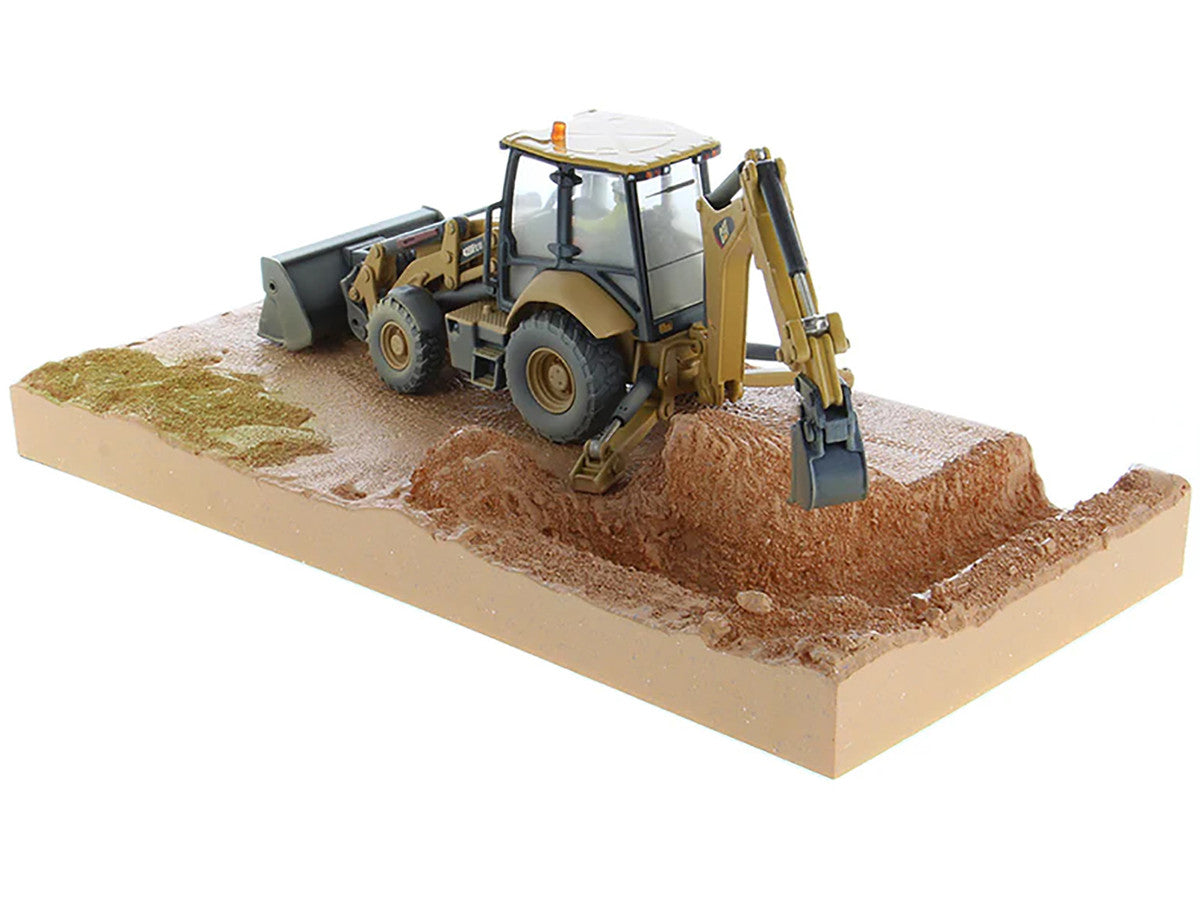 CAT Caterpillar 420F2 IT Backhoe Loader with Operator Yellow "Weathered Series" 1/50 Diecast Model by Diecast Masters LuxuryLifeWay Online Store
