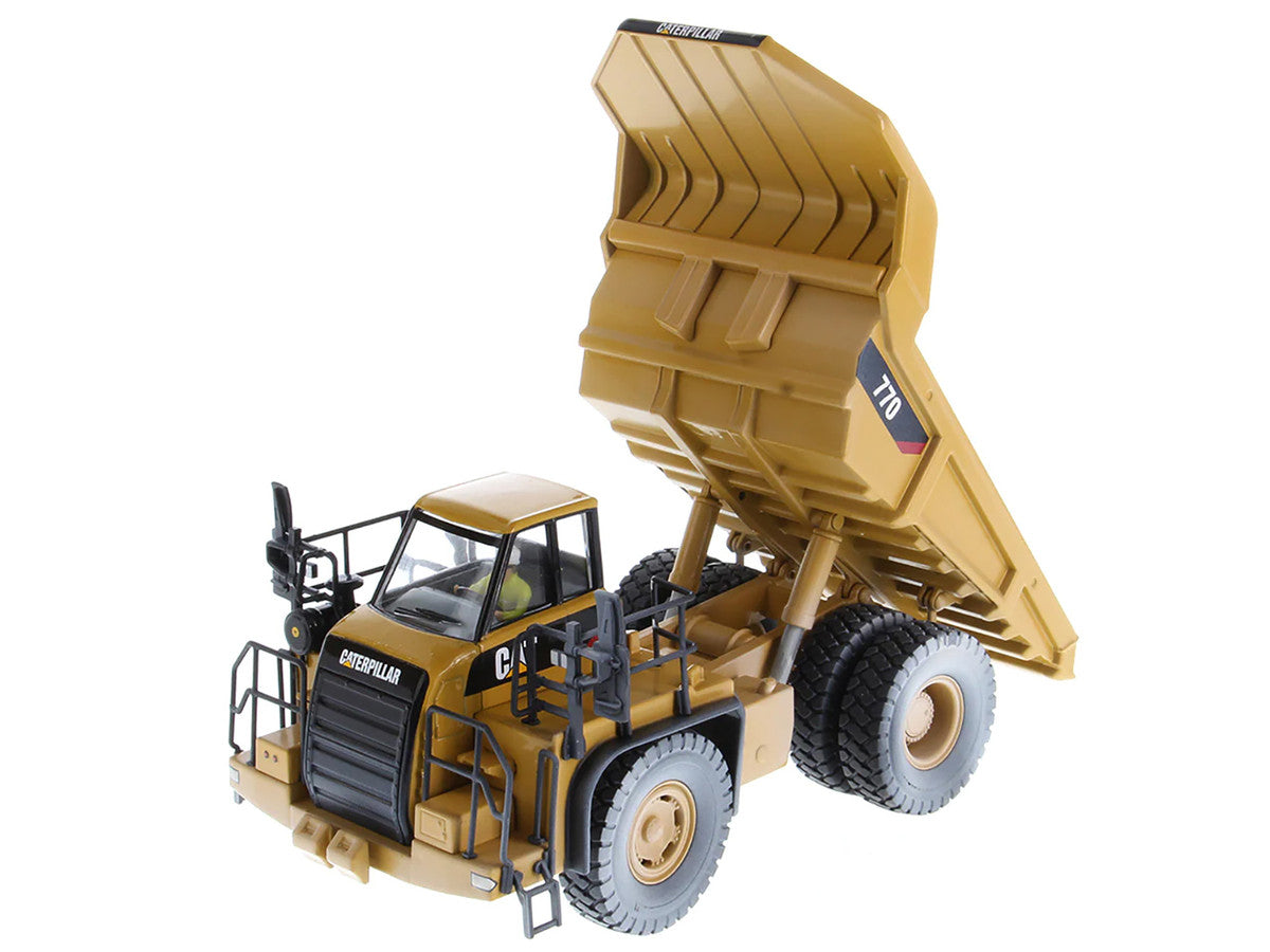 CAT Caterpillar 770 Off-Highway Truck Yellow (Weathered) with Operator "Weathered" Series 1/50 Diecast Model by Diecast Masters LuxuryLifeWay Online Store