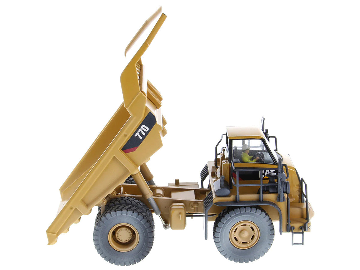 CAT Caterpillar 770 Off-Highway Truck Yellow (Weathered) with Operator "Weathered" Series 1/50 Diecast Model by Diecast Masters LuxuryLifeWay Online Store