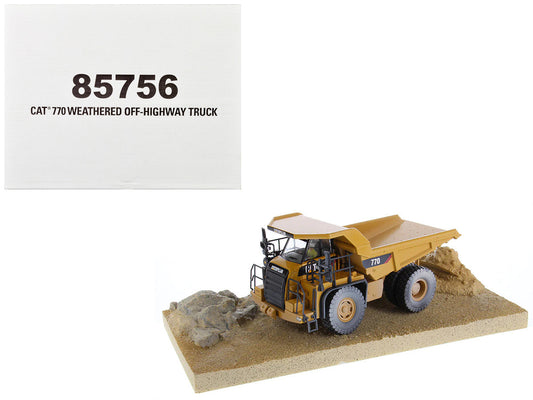 CAT Caterpillar 770 Off-Highway Truck Yellow (Weathered) with Operator "Weathered" Series 1/50 Diecast Model by Diecast Masters LuxuryLifeWay Online Store