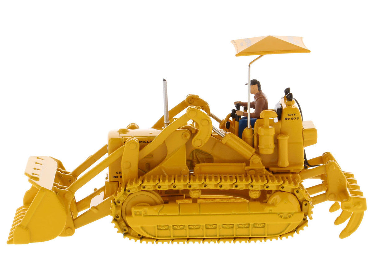 CAT Caterpillar 977D Traxcavator Yellow with Operator "Vintage Series" 1/50 Diecast Model by Diecast Masters LuxuryLifeWay Online Store
