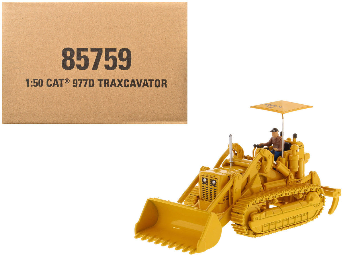 CAT Caterpillar 977D Traxcavator Yellow with Operator "Vintage Series" 1/50 Diecast Model by Diecast Masters LuxuryLifeWay Online Store
