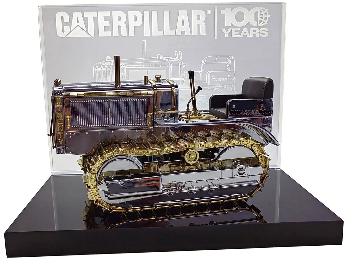 CAT Caterpillar Twenty Tractor "100th Anniversary" Chrome and Gold "Centennial Series" 1/16 Diecast Model by Diecast Masters LuxuryLifeWay Online Store