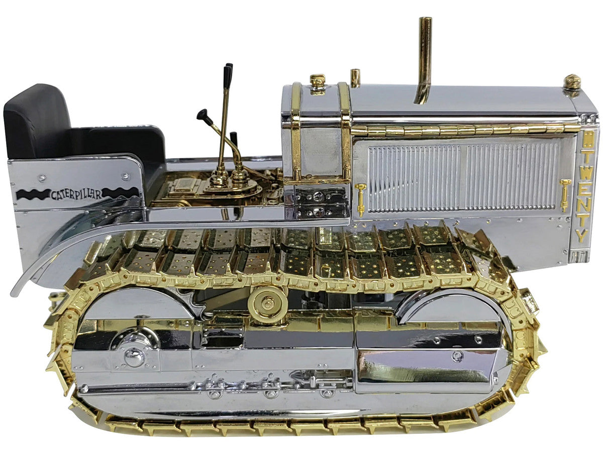 CAT Caterpillar Twenty Tractor "100th Anniversary" Chrome and Gold "Centennial Series" 1/16 Diecast Model by Diecast Masters LuxuryLifeWay Online Store