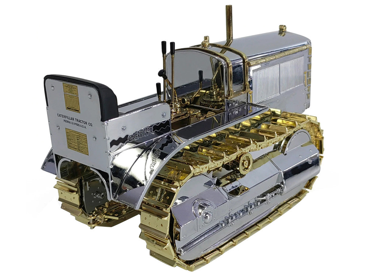 CAT Caterpillar Twenty Tractor "100th Anniversary" Chrome and Gold "Centennial Series" 1/16 Diecast Model by Diecast Masters LuxuryLifeWay Online Store