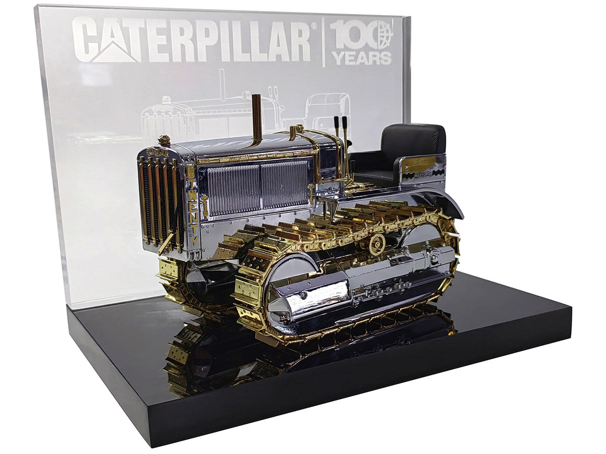 CAT Caterpillar Twenty Tractor "100th Anniversary" Chrome and Gold "Centennial Series" 1/16 Diecast Model by Diecast Masters LuxuryLifeWay Online Store