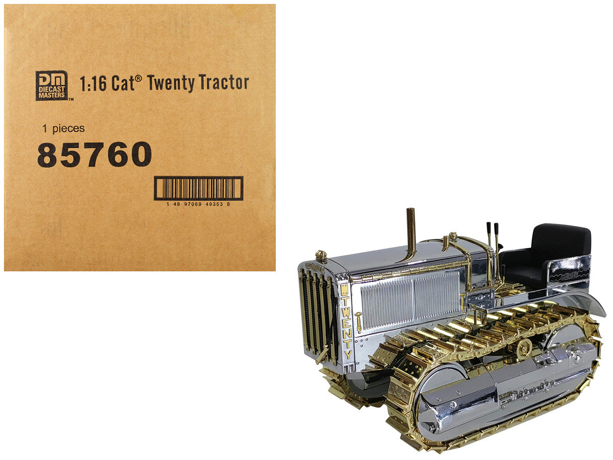 CAT Caterpillar Twenty Tractor "100th Anniversary" Chrome and Gold "Centennial Series" 1/16 Diecast Model by Diecast Masters LuxuryLifeWay Online Store