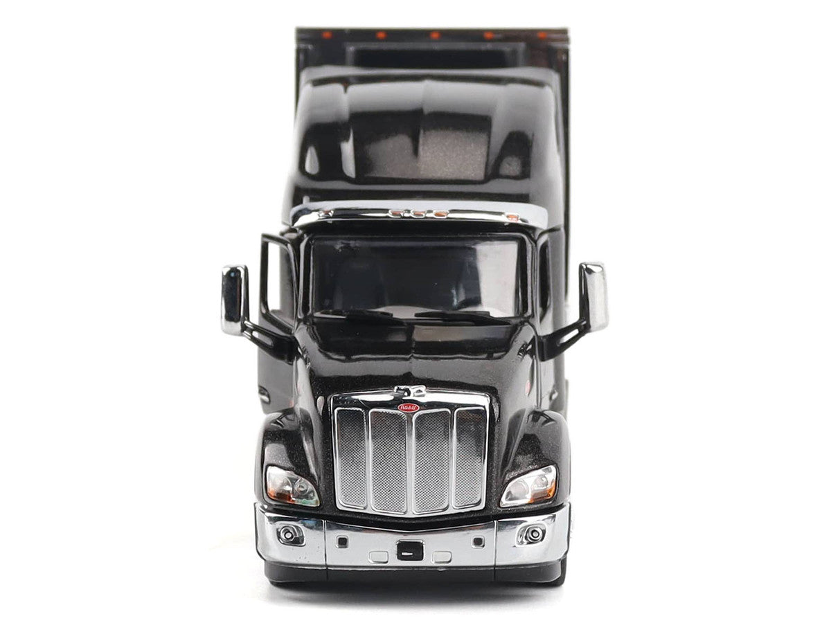 Peterbilt 579 UltraLoft Truck Tractor Black Metallic with "CAT Caterpillar" Mural Trailer "Transport Series" 1/50 Diecast Model by Diecast Masters LuxuryLifeWay Online Store