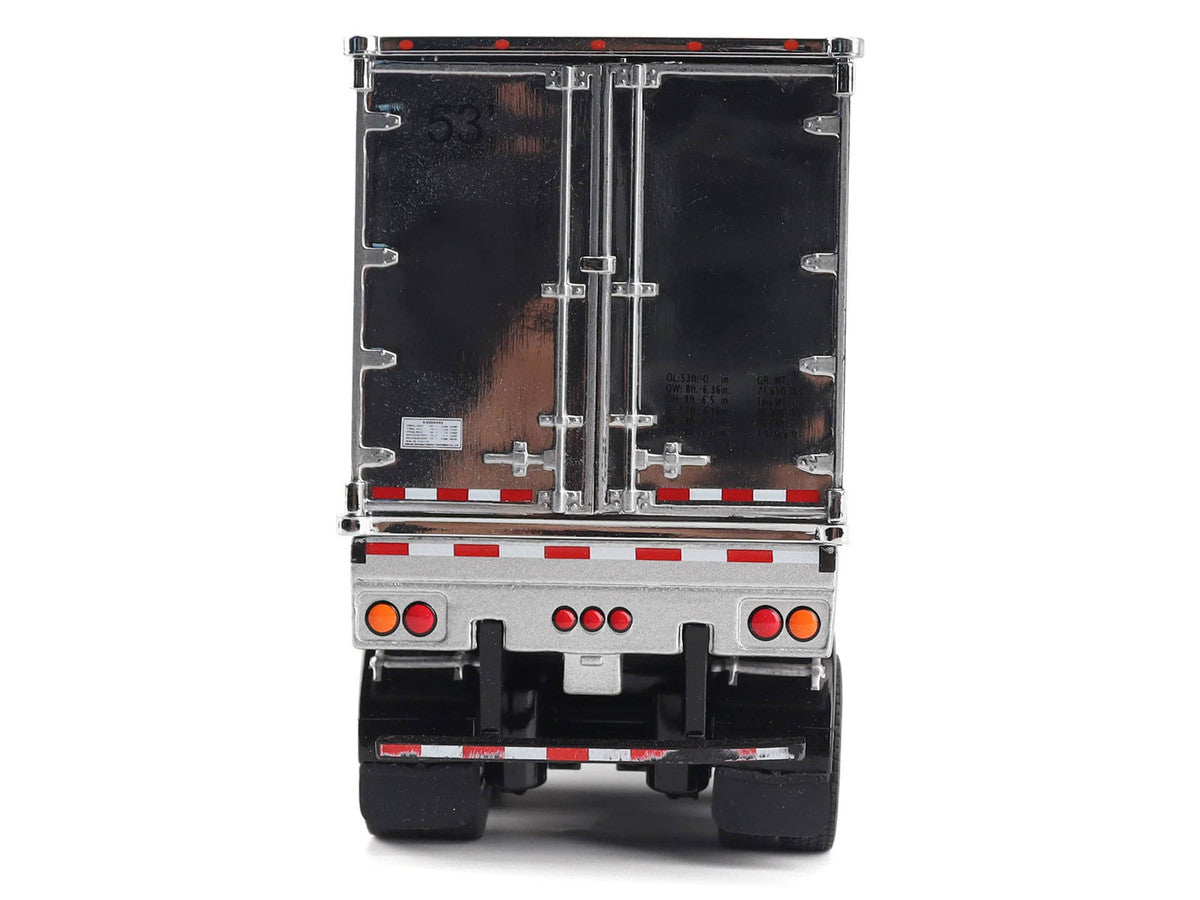 Peterbilt 579 UltraLoft Truck Tractor Black Metallic with "CAT Caterpillar" Mural Trailer "Transport Series" 1/50 Diecast Model by Diecast Masters LuxuryLifeWay Online Store