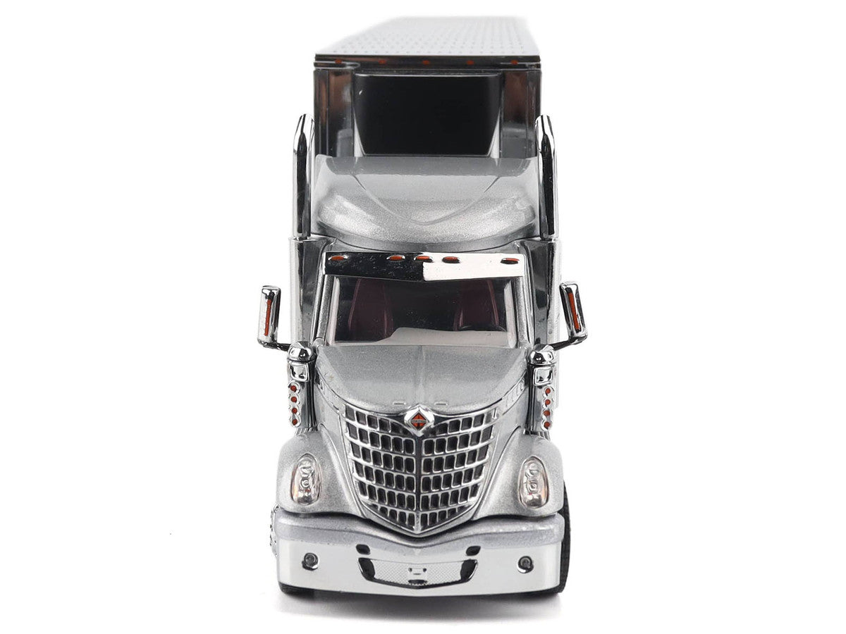 International Lonestar Truck with Sleeper Silver Metallic with "CAT Caterpillar" Mural Trailer "Transport Series" 1/50 Diecast Model by Diecast Masters LuxuryLifeWay Online Store