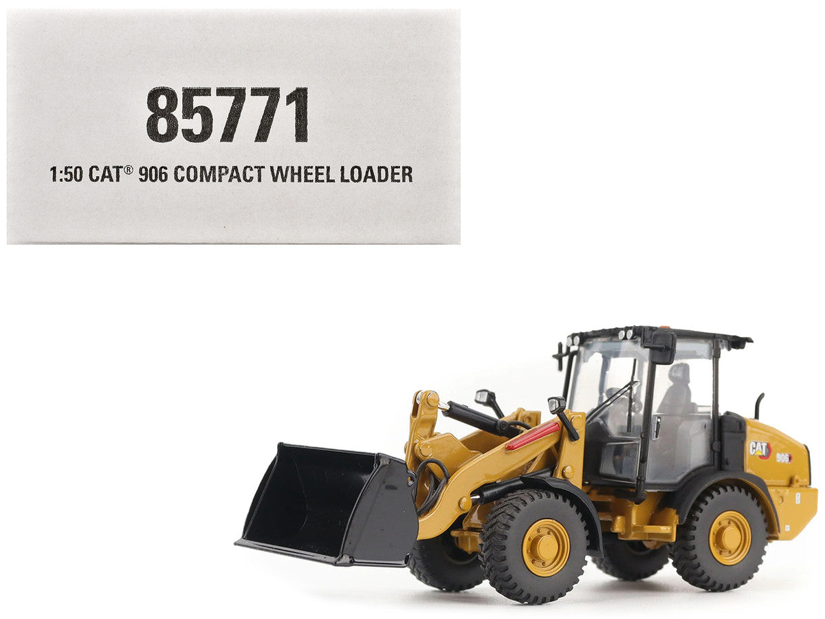 CAT Caterpillar 906 Compact Wheel Loader Yellow with Operator "High Line Series" 1/50 Diecast Model by Diecast Masters LuxuryLifeWay Online Store