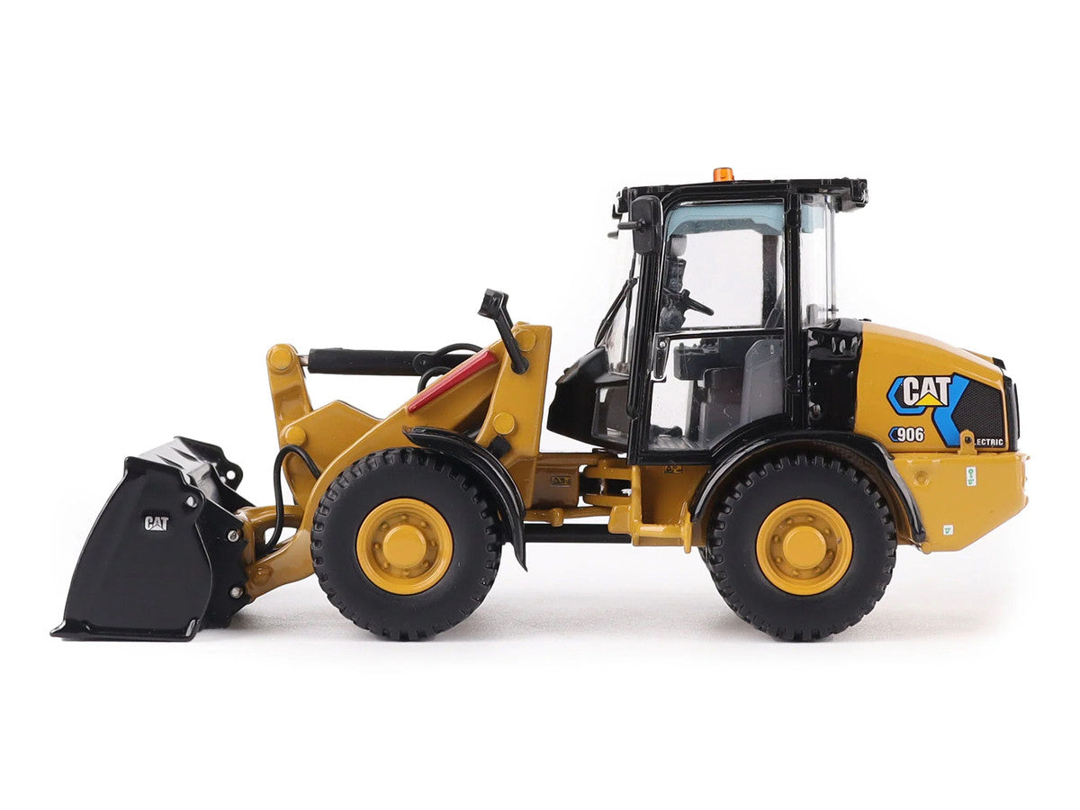 CAT Caterpillar 906 Electric Compact Wheel Loader Yellow with Operator "High Line Series" 1/50 Diecast Model by Diecast Masters LuxuryLifeWay Online Store