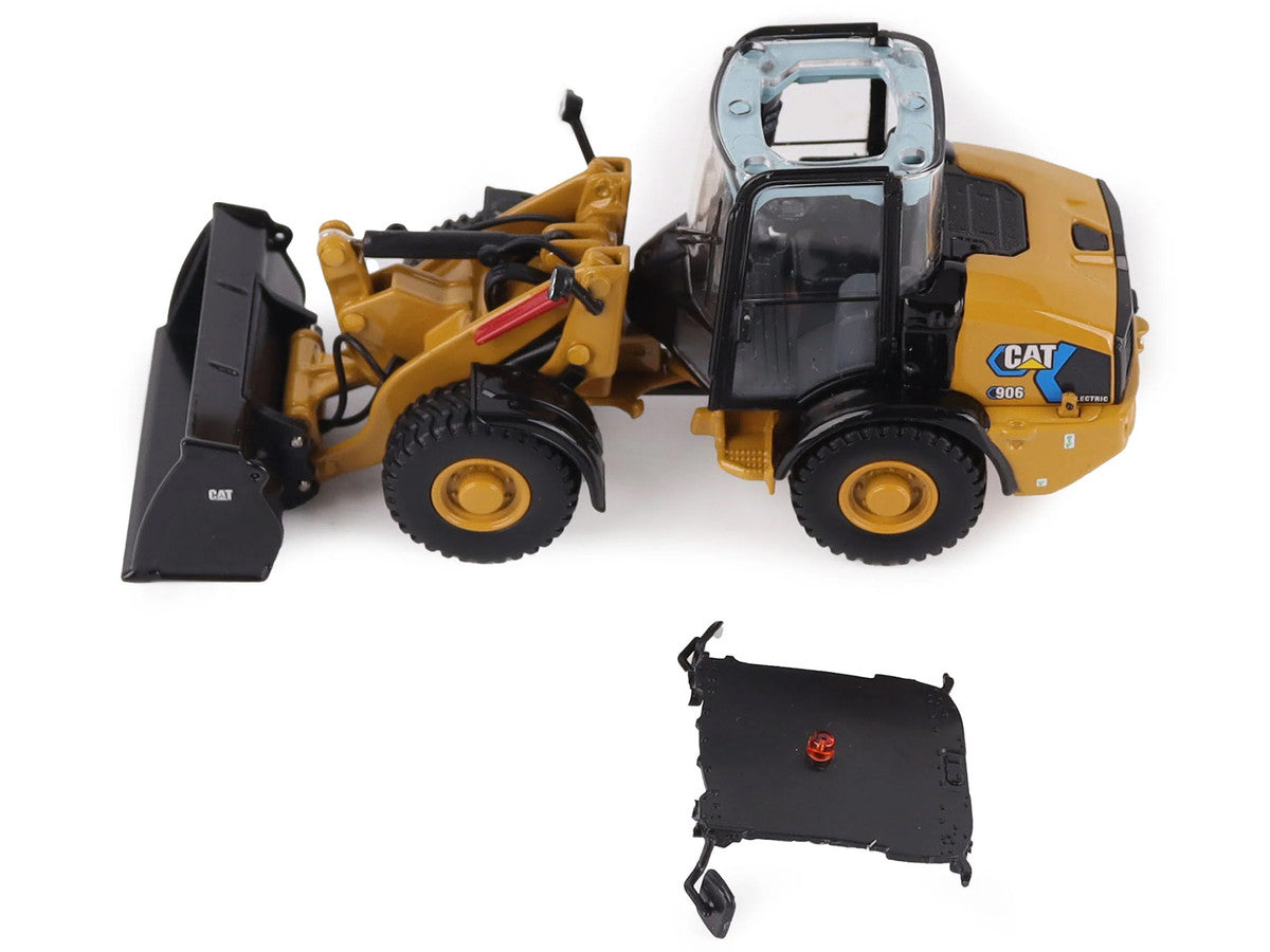 CAT Caterpillar 906 Electric Compact Wheel Loader Yellow with Operator "High Line Series" 1/50 Diecast Model by Diecast Masters LuxuryLifeWay Online Store